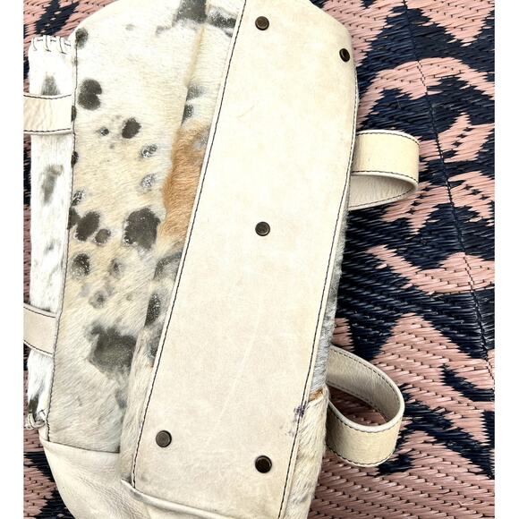 Roberta Gandolfi | Leather and Animal Fur Satchel Handbag Purse Made in Italy - Picture 6 of 9